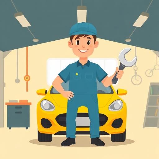 Cartoon van een garagehouder