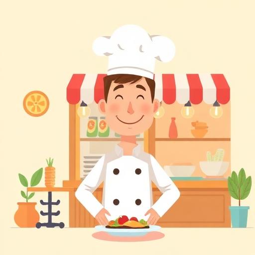 Cartoon van een restaurant