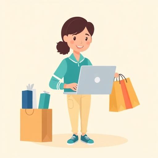 Cartoon van een webshop